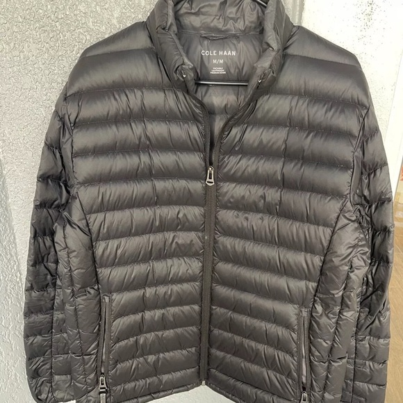 Cole Haan Men's Packable Down Jacket Black Coat Size Medium - Picture 6 of 9